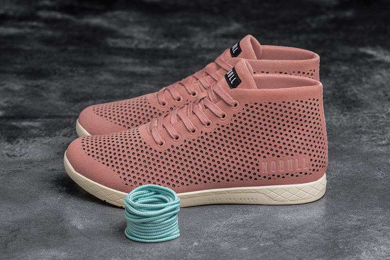 Men's Nobull Rose Suede Mid Trainers Rose | SG L2344I